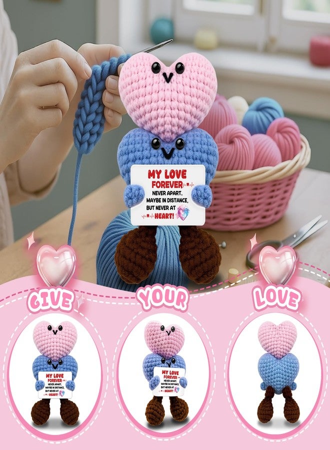 AICHPVOY Positive Support Crochet Gifts for Boyfriend Handmade Crochet Heart Plaque Gift for Boyfriend Husband Anniversary Birthday Valentine Romantic Couples Decor - Image 2